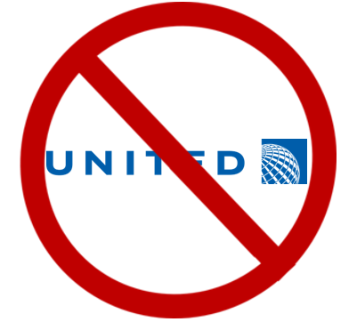 Don't fly United logo
